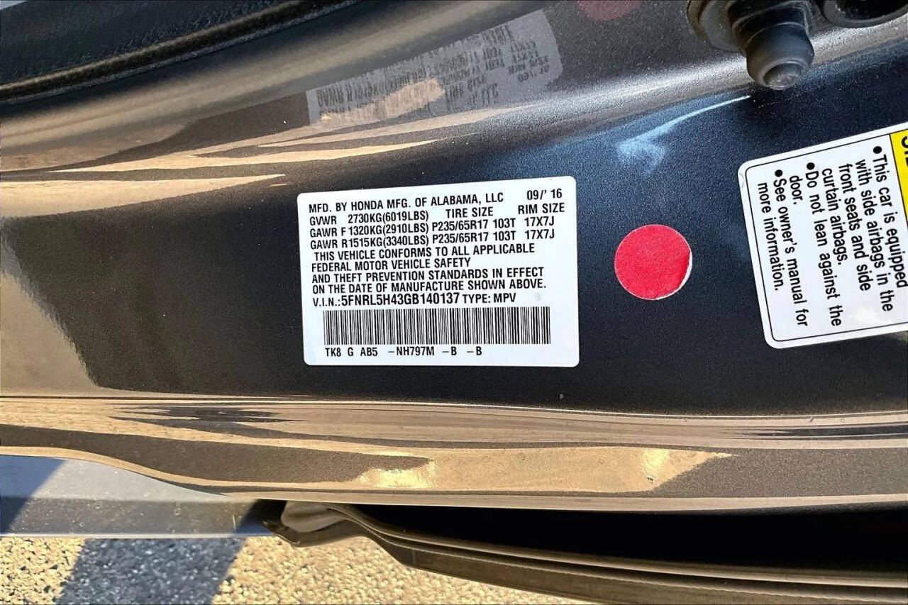 Dk. Gray 2016 Honda Odyssey EX EX 4dr Mini-Van 31