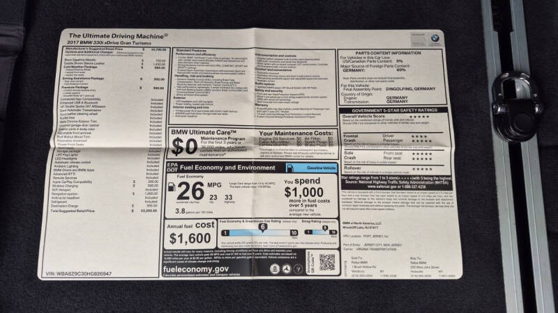2017 BMW 3 Series 330i xDrive Gran Turismo
