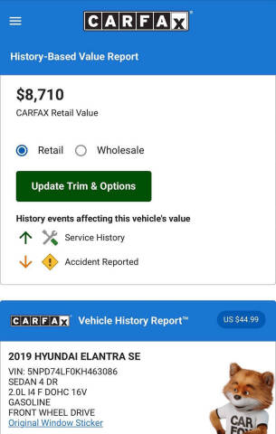 2019 Hyundai Elantra SE
