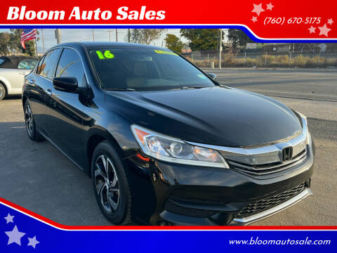 2016 Honda Accord for sale at Bloom Auto Sales in Escondido CA