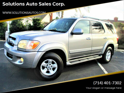 2005 Toyota Sequoia for sale at Solutions Auto Sales Corp. in Orange CA