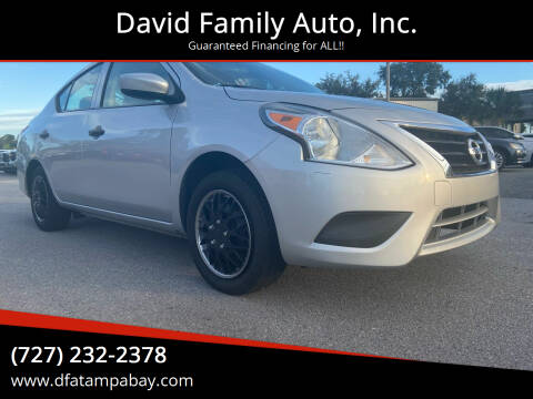 2019 Nissan Versa for sale at David Family Auto, Inc. in New Port Richey FL
