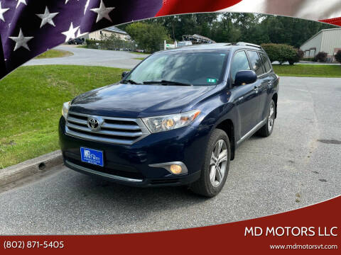 2013 Toyota Highlander for sale at MD Motors LLC in Williston VT