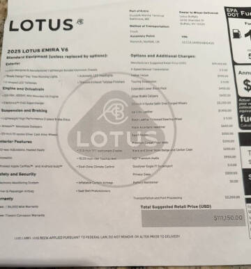 2025 Lotus Emira V6 Base