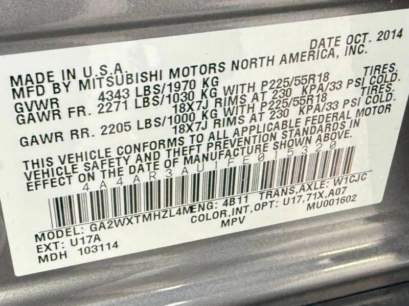 2015 Mitsubishi Outlander Sport ES