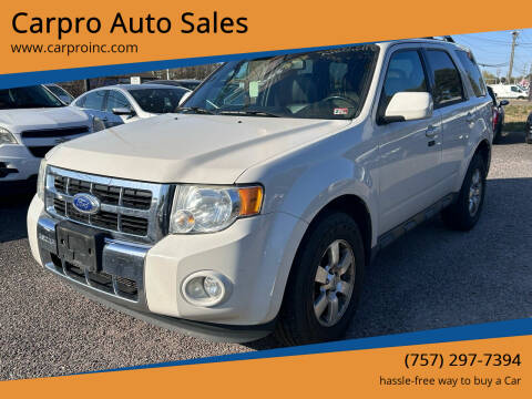 2011 Ford Escape for sale at Carpro Auto Sales in Chesapeake VA