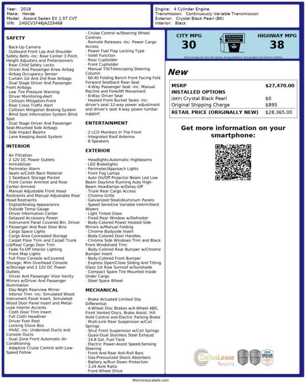 2018 Honda Accord EX