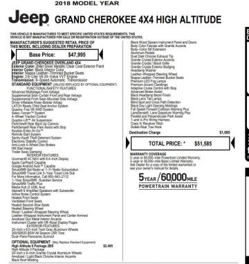2018 Jeep Grand Cherokee High Altitude