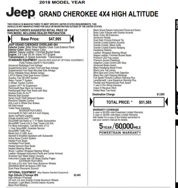 2018 Jeep Grand Cherokee High Altitude
