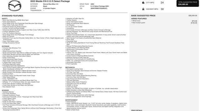 2023 Mazda CX-5 2.5 S Select