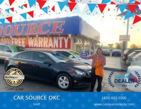 2014 Chevrolet Cruze for sale at CAR SOURCE OKC in Oklahoma City OK