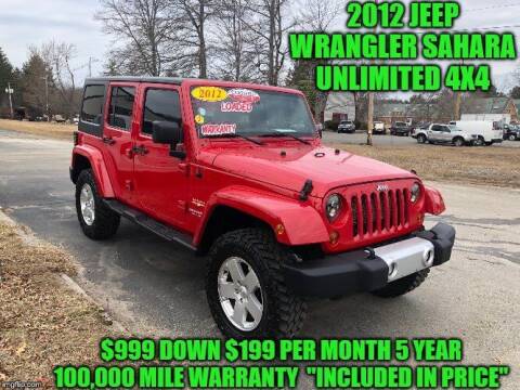 2012 Jeep Wrangler Unlimited for sale at D&D Auto Sales, LLC in Rowley MA