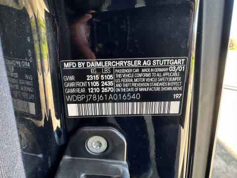 2001 Mercedes-Benz CL-Class CL 600