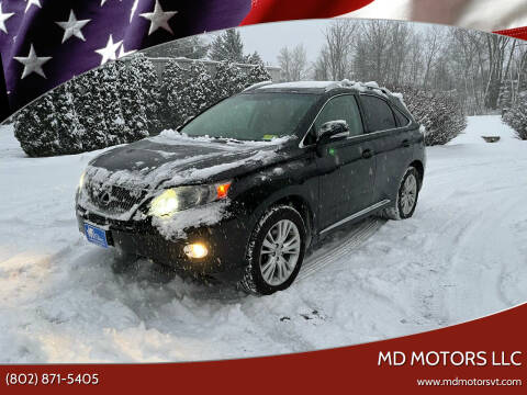 2010 Lexus RX 450h for sale at MD Motors LLC in Williston VT