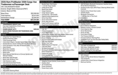 2026 RAM ProMaster