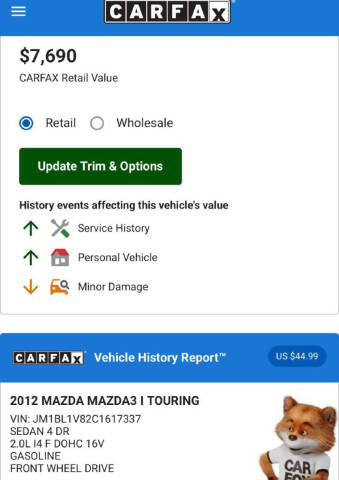 2012 Mazda MAZDA3 i Touring