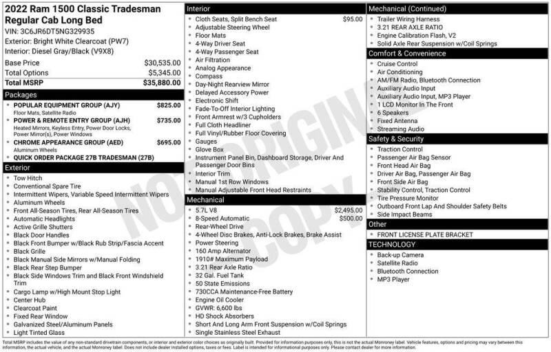 2022 RAM 1500 Classic Tradesman