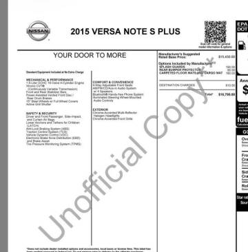 2015 Nissan Versa Note S Plus