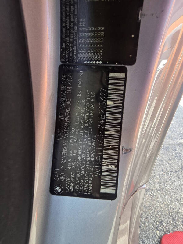2004 BMW 6 Series 645Ci