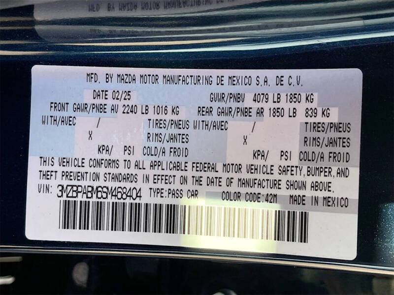 2025 Mazda Mazda3 Sedan 2.5 S Select Sport