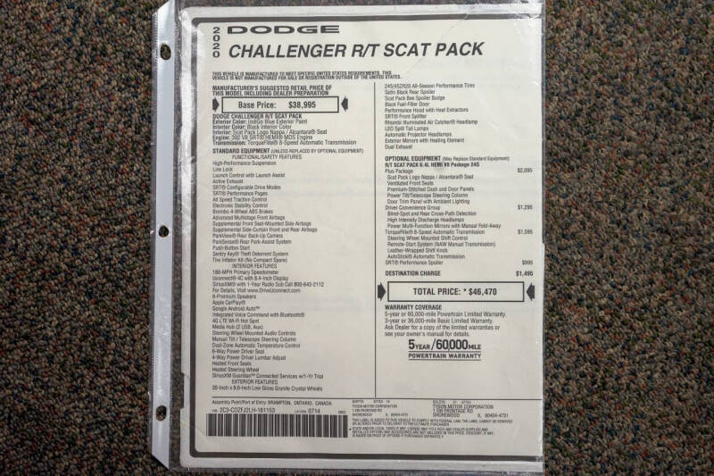 2020 Dodge Challenger R/T Scat Pack