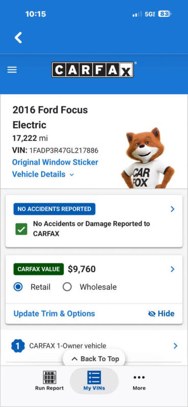 2016 Ford Focus Electric