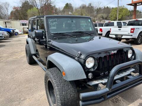 2017 Jeep Wrangler Unlimited for sale at Mitchs Auto Sales in Franklin NC