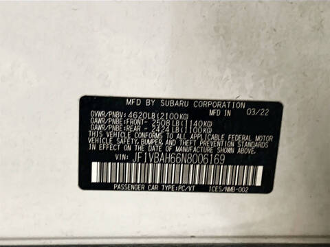 2022 Subaru WRX Premium