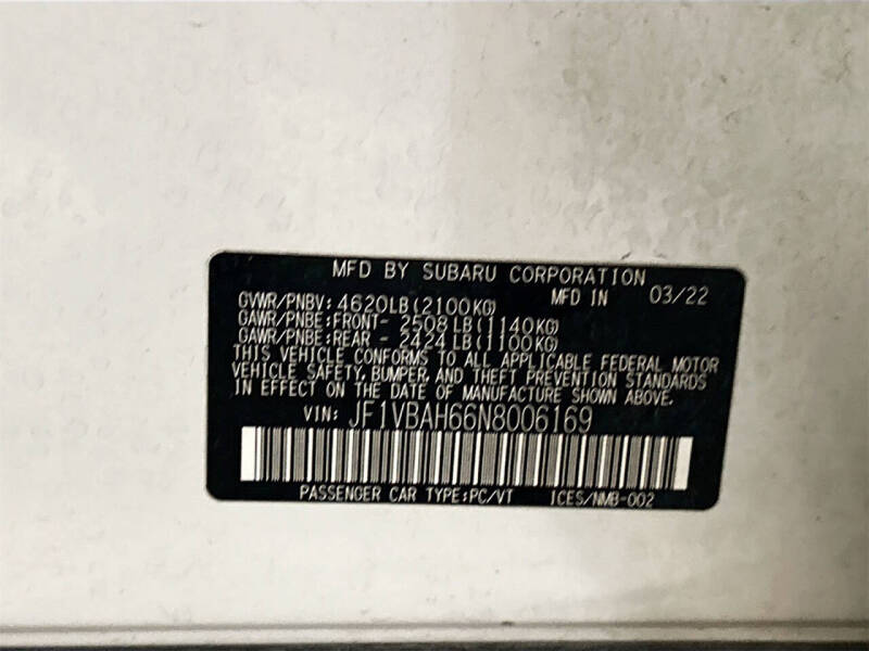 2022 Subaru WRX Premium