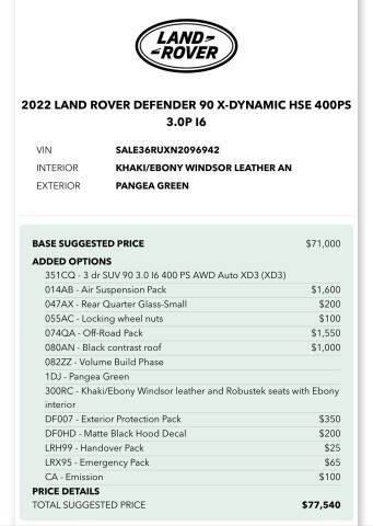 2022 Land Rover Defender 90 X-Dynamic HSE