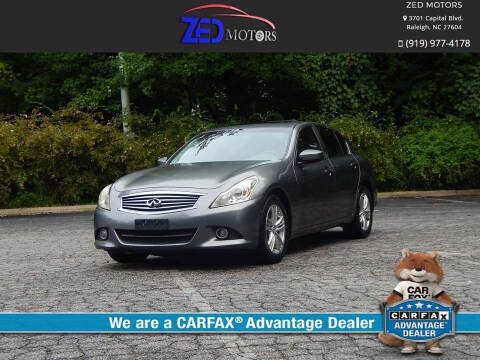 2012 Infiniti G37 Sedan for sale at Zed Motors in Raleigh NC