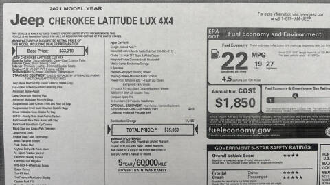 2021 Jeep Cherokee Latitude Lux