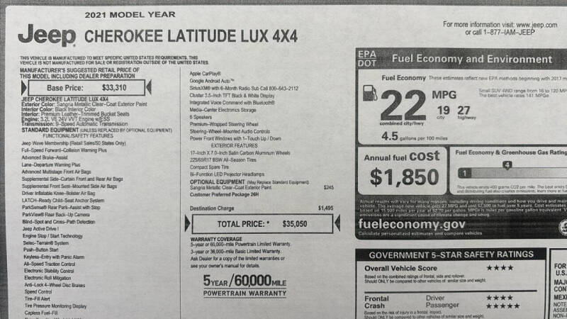 2021 Jeep Cherokee Latitude Lux