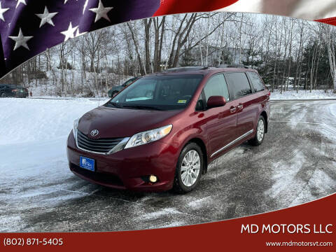 2013 Toyota Sienna for sale at MD Motors LLC in Williston VT