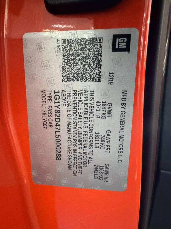 2020 Chevrolet Corvette Stingray