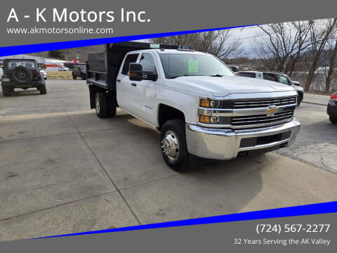 2016 Chevrolet Silverado 3500HD CC for sale at A - K Motors Inc. in Vandergrift PA