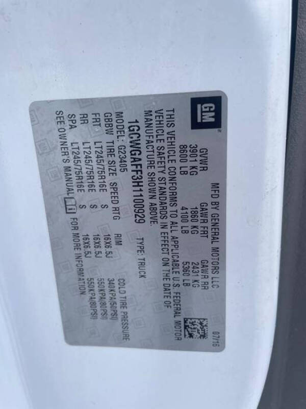 2017 Chevrolet Express 2500