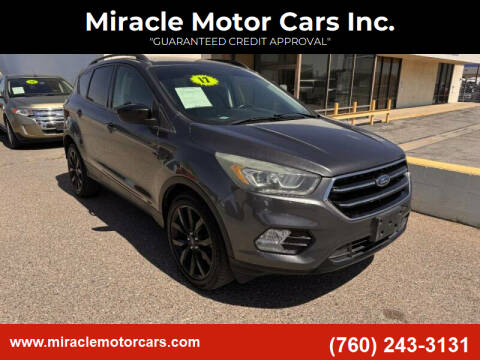 2017 Ford Escape for sale at Miracle Motor Cars Inc. in Victorville CA