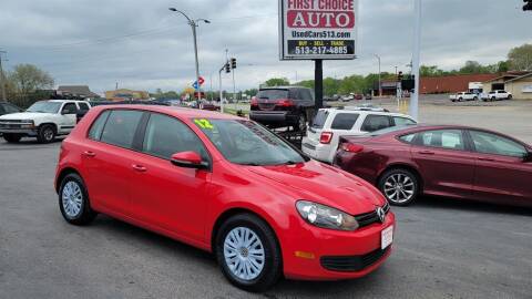 2012 Volkswagen Golf for sale at FIRST CHOICE AUTO Inc in Middletown OH