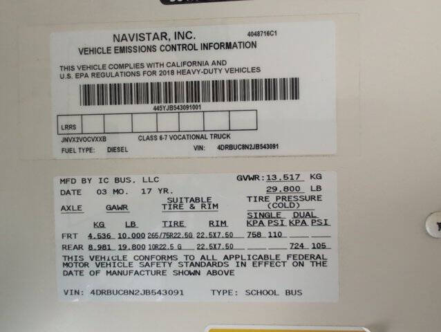 2018 IC Bus CE Series