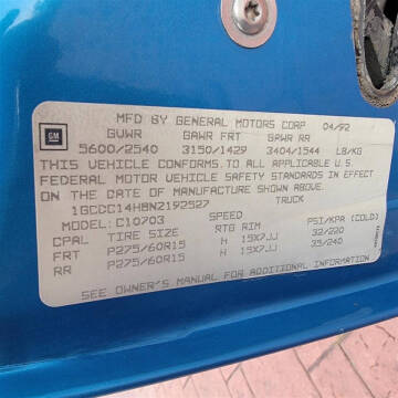 1992 Chevrolet C/K 1500 Series C1500 Silverado