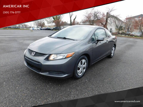 2012 Honda Civic for sale at AMERICAR INC in Laurel MD