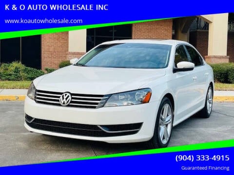 2014 Volkswagen Passat for sale at K & O AUTO WHOLESALE INC in Jacksonville FL