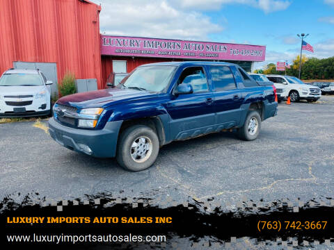 2002 Chevrolet Avalanche for sale at LUXURY IMPORTS AUTO SALES INC in North Branch MN
