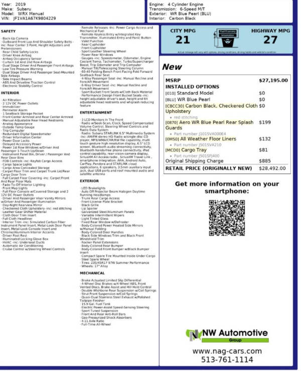 2019 Subaru WRX