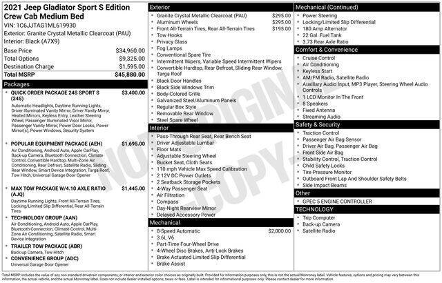 2021 Jeep Gladiator Sport