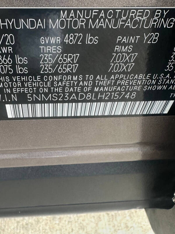 2020 Hyundai Santa Fe SE