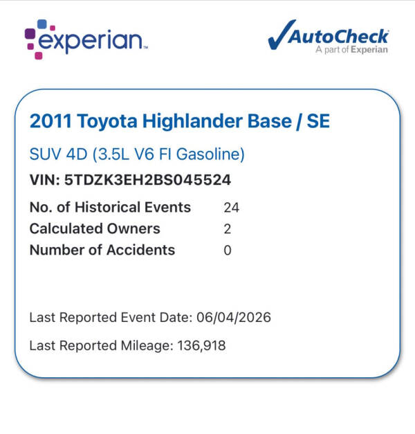 2011 Toyota Highlander SE