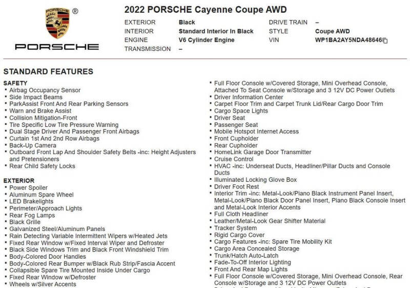 2022 Porsche Cayenne