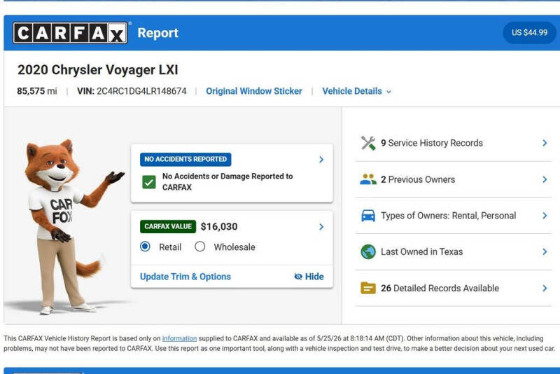 2020 Chrysler Voyager LXi